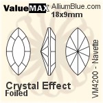 ValueMAX Navette Fancy Stone (VM4200) 18x9mm - Crystal Effect With Foiling