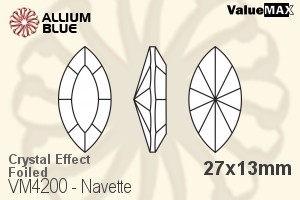 VALUEMAX CRYSTAL Navette Fancy Stone 27x13mm Crystal Aurore Boreale F