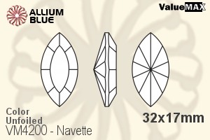 ValueMAX Navette Fancy Stone (VM4200) 32x17mm - Color Unfoiled
