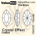 ValueMAX Navette Fancy Stone (VM4200) 15x4mm - Crystal Effect With Foiling