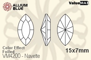 VALUEMAX CRYSTAL Navette Fancy Stone 15x7mm Peridot AB F