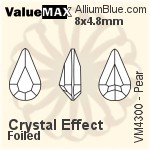 ValueMAX Pear Fancy Stone (VM4300) 8x4.8mm - Crystal Effect With Foiling