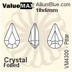ValueMAX Pear Fancy Stone (VM4300) 10x6mm - Clear Crystal With Foiling