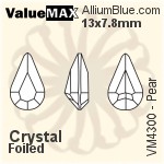 ValueMAX Pear Fancy Stone (VM4300) 13x7.8mm - Clear Crystal With Foiling