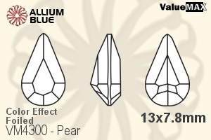 VALUEMAX CRYSTAL Pear Fancy Stone 13x7.8mm Peridot AB F
