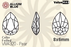 VALUEMAX CRYSTAL Pear Fancy Stone 8x6mm Light Topaz F