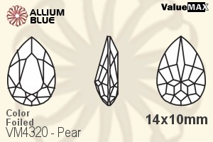 VALUEMAX CRYSTAL Pear Fancy Stone 14x10mm Light Rose F