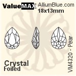 ValueMAX Pear Fancy Stone (VM4320) 18x13mm - Clear Crystal With Foiling