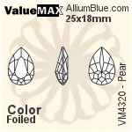 ValueMAX Pear Fancy Stone (VM4320) 25x18mm - Color With Foiling