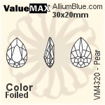 ValueMAX Pear Fancy Stone (VM4320) 30x20mm - Color With Foiling