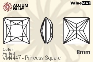 VALUEMAX CRYSTAL Princess Square Fancy Stone 8mm Light Smoked Topaz F