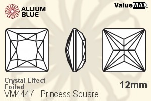 VALUEMAX CRYSTAL Princess Square Fancy Stone 12mm Crystal Champagne F