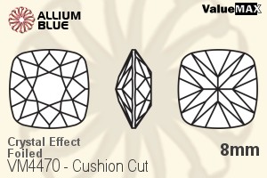 VALUEMAX CRYSTAL Cushion Cut Fancy Stone 8mm Crystal Aurore Boreale F