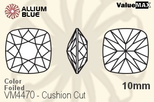 VALUEMAX CRYSTAL Cushion Cut Fancy Stone 10mm Capri Blue F