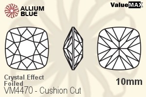 VALUEMAX CRYSTAL Cushion Cut Fancy Stone 10mm Crystal Champagne F