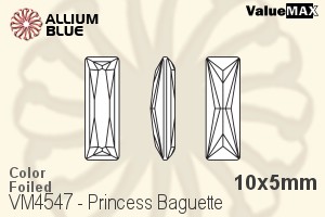 バリューマックス Princess Baguette ファンシーストーン (VM4547) 10x5mm - カラー 裏面フォイル