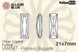 ValueMAX Princess Baguette Fancy Stone (VM4547) 21x7mm - Clear Crystal With Foiling
