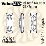 ValueMAX Princess Baguette Fancy Stone (VM4547) 21x7mm - Color Unfoiled