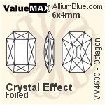 ValueMAX Octagon Fancy Stone (VM4600) 6x4mm - Crystal Effect With Foiling