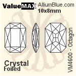 ValueMAX Octagon Fancy Stone (VM4600) 10x8mm - Clear Crystal With Foiling