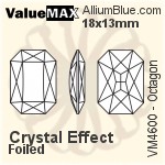 ValueMAX Octagon Fancy Stone (VM4600) 18x13mm - Crystal Effect With Foiling