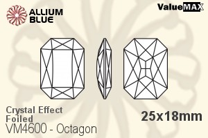 ValueMAX Octagon Fancy Stone (VM4600) 25x18mm - Crystal Effect With Foiling