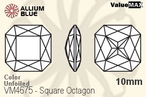 VALUEMAX CRYSTAL Square Octagon Fancy Stone 10mm Jet
