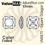 ValueMAX Square Octagon Fancy Stone (VM4675) 12mm - Color With Foiling