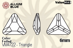 バリューマックス Triangle ファンシーストーン (VM4722) 6mm - カラー 裏面フォイル