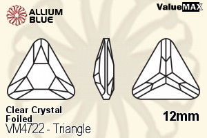 ValueMAX Triangle Fancy Stone (VM4722) 12mm - Clear Crystal With Foiling