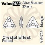 ValueMAX Triangle Fancy Stone (VM4722) 23mm - Crystal Effect With Foiling
