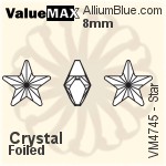 ValueMAX Star Fancy Stone (VM4745) 8mm - Clear Crystal With Foiling