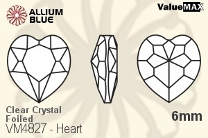 ValueMAX Heart Fancy Stone (VM4827) 6mm - Clear Crystal With Foiling