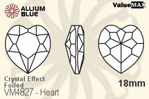 ValueMAX Heart Fancy Stone (VM4827) 18mm - Crystal Effect With Foiling
