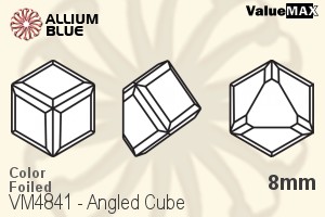 VALUEMAX CRYSTAL Angled Cube Fancy Stone 8mm Light Topaz F