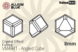 ValueMAX Angled Cube Fancy Stone (VM4841) 8mm - Crystal Effect With Foiling
