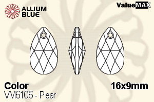 VALUEMAX CRYSTAL Pear 16x9mm Aqua