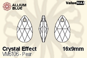 VALUEMAX CRYSTAL Pear 16x9mm Crystal Vitrail Rose