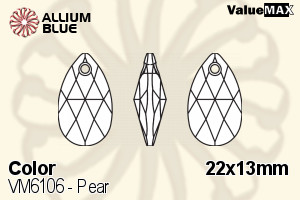 VALUEMAX CRYSTAL Pear 22x13mm Siam