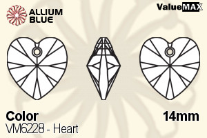 VALUEMAX CRYSTAL Heart 14mm Indicolite
