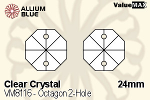 ValueMAX Octagon 2-Hole (VM8116) 24mm - Clear Crystal