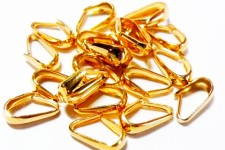 Bail, Nickel-free, Gold Plated, 5mm
