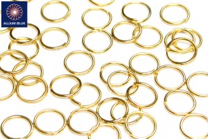 Jump Ring, Gauge 16 (1.2mm), Brass, Gold Plated, 14mm
