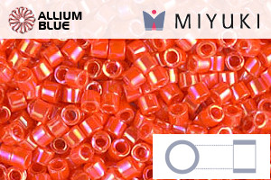 MIYUKI Delica® Seed Beads (DBM0161) 10/0 Round Medium - Opaque Orange AB