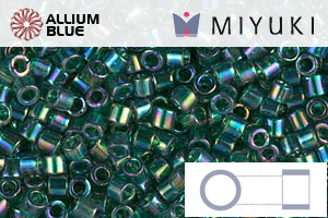 MIYUKI Delica® Seed Beads (DBM0175) 10/0 Round Medium - Transparent Emerald AB