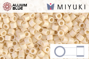MIYUKI Delica® Seed Beads (DBM0883) 10/0 Round Medium - Matte Opaque Dark Cream AB