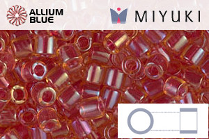 MIYUKI Delica® Seed Beads (DBL0062) 8/0 Round Large - Light Cranberry Lined Topaz Luster