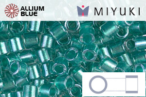 MIYUKI Delica® Seed Beads (DBL0904) 8/0 Round Large - Sparkling Aqua Green Lined Crystal