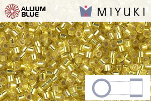 MIYUKI Delica® Seed Beads (DBS0145) 15/0 Round Small - Silver Lined Yellow