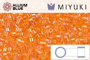 MIYUKI Delica® Seed Beads (DBS0151) 15/0 Round Small - Transparent Orange AB